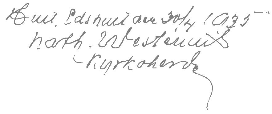 Hult Edshult den 30/4 1935, Nathan Westenius, Kyrkoherde